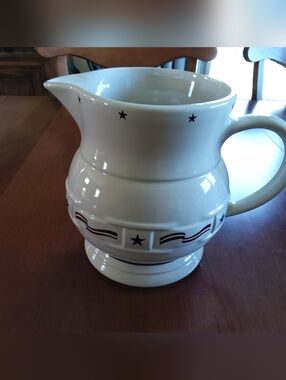 Longaberger All American Stars and Stripes 2 Quart Pitcher Made in USA